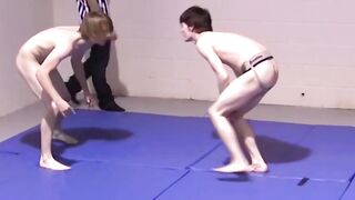 Playful twinks have sparring session with their cocks out