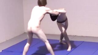 Playful twinks have sparring session with their cocks out