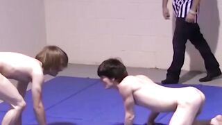 Playful twinks have sparring session with their cocks out