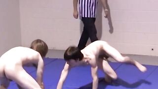Playful twinks have sparring session with their cocks out