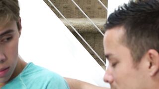 Wild anal sex with two cute jocks Nic Sahara and Adam Awbride