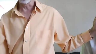 Jeff Drizzle wanks his cock while his stepdad Richard Lennox LICKS HIS EAR