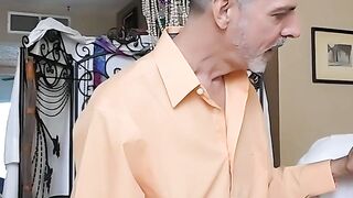 Jeff Drizzle wanks his cock while his stepdad Richard Lennox LICKS HIS EAR