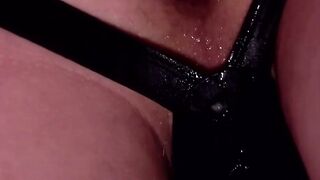 Strapped homo twink ass drilled from behind after rimming