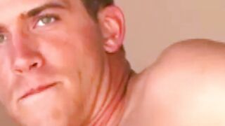 Hottie guy Brandon Lewis gets comfortable in solo steamy masturbation