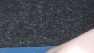 Brunette on suspension rope takes crotch bondage and punches