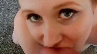 Ginger babe Satine Spark licks Hardy Lukes cock and balls