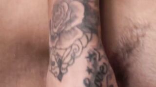 Tatted MILF Vanessa Fox shows off her creamy wet hole