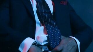 Executive office hunks meet for glory hole bareback drilling