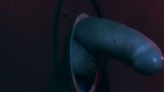 Executive office hunks meet for glory hole bareback drilling