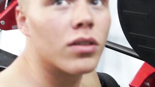Young muscular blond gay barebacked after working out