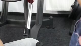 Young muscular blond gay barebacked after working out