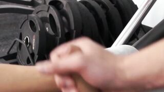 Young muscular blond gay barebacked after working out