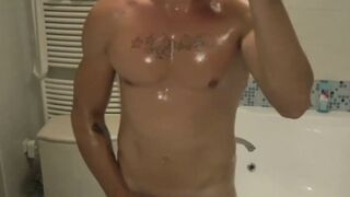 This gay guy is oiled up and ready to film his hot solo vid