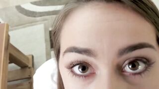 Brunette teen stepsis Mackenzie Mace fingered and fucked