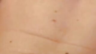 Tattooed slim amateur masturbates solo and cums on plate