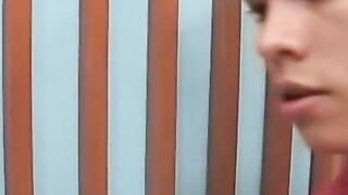Slender latino twink bends over and gets smashed doggy style