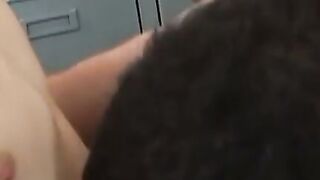 Good looking amateur twink bang bareback in locker room