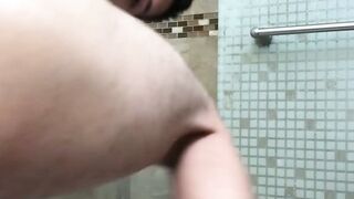 Petite Latino gay Roman Blake jerks off his load into hand