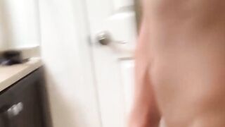 Petite Latino gay Roman Blake jerks off his load into hand