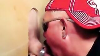 Two horny buddies get a fantastic glory hole suck off