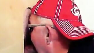 Two horny buddies get a fantastic glory hole suck off