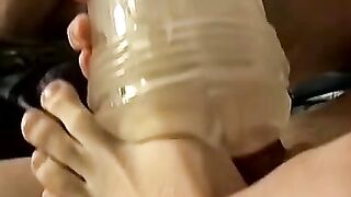 Fleshlight masturbation action with twinks Billy and Wiley