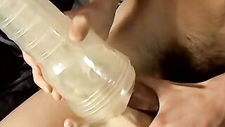 Fleshlight masturbation action with twinks Billy and Wiley