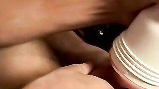 Fleshlight masturbation action with twinks Billy and Wiley