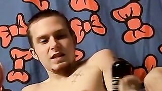 Fleshlight masturbation action with twinks Billy and Wiley