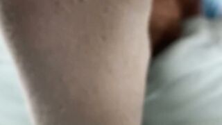 Bearded solo hunk admires his own feet while being recorded