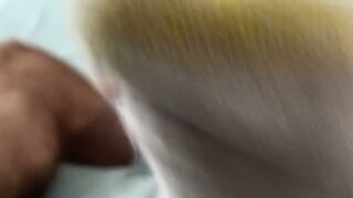 Bearded solo hunk admires his own feet while being recorded