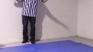 Petite gays spar together hardcore and slowly strip naked