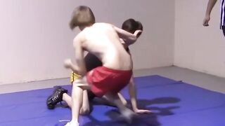 Petite gays spar together hardcore and slowly strip naked
