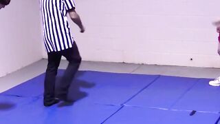 Petite gays spar together hardcore and slowly strip naked