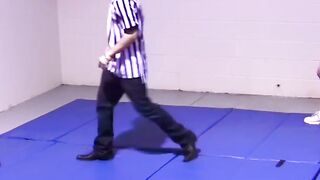 Petite gays spar together hardcore and slowly strip naked