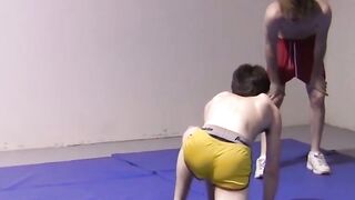 Petite gays spar together hardcore and slowly strip naked