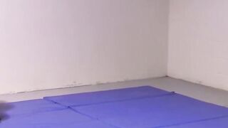 Petite gays spar together hardcore and slowly strip naked