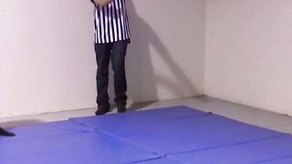 Petite gays spar together hardcore and slowly strip naked