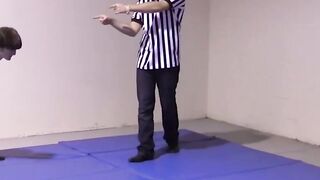 Petite gays spar together hardcore and slowly strip naked