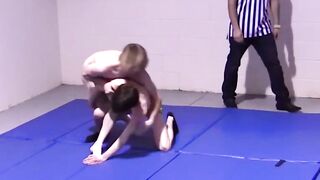 Petite gays spar together hardcore and slowly strip naked