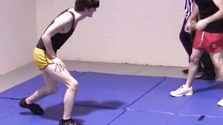 Petite gays spar together hardcore and slowly strip naked