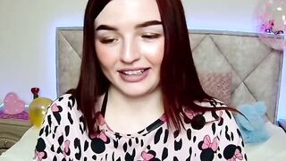 Redhead amateur babe NicolPot strips pajamas and shows tattoo on webcam