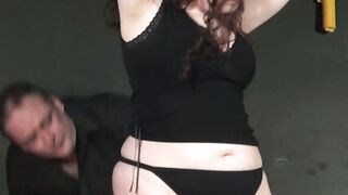 Slutty chic enjoys rough BDSM spanking and heavy bondage