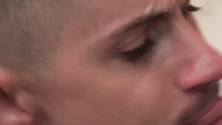 Horny jock Skyy Knox chokes on rock hard cock before raw sex