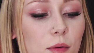 Cute 19yo Athena May strips before sensual solo pussy play