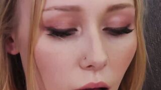 Gorgeous 19yo Athena May stuffing dildo in her juicy pussy