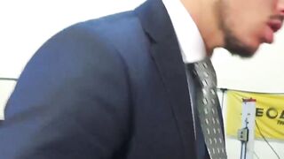 Classy hunk Sunny Colucci pounded doggystyle by businessman