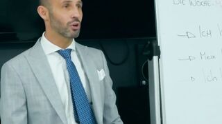 Office hunk Robbie Rojo blows his boss before hard drilling