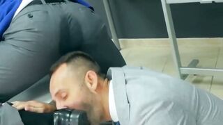 Office hunk Robbie Rojo blows his boss before hard drilling